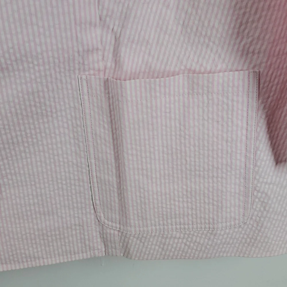Lauren Ralph Lauren Pink White Seersucker Blazer 2X - Picture 5 of 11
